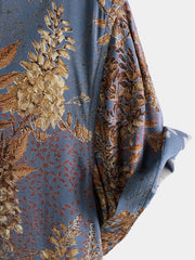 Men's Retro Print Rayon Short Sleeve Summer Shirt