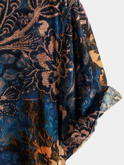 Men's Retro Floral 100%Rayon Short Sleeve Resort Shirt