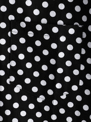 Men's Cotton Casual Polka Dot Summer Black Pocket Short Sleeve Shirt