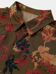 Men’s Weekend Everyday Outdoor Travel Daily Home Botanical Print Casual Short Sleeve Shirt