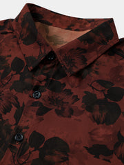 Men’s Vintage Casual Vacation Breathable Summer Beach Floral Short Sleeve Shirt