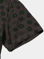 Men’s Weekend Everyday Daily Home Outdoor Casual Retro Abstract Pattern Short Sleeve Shirt