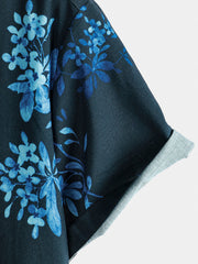 Men's Floral Holiday Hawaiian Short Sleeve Summer Beach Shirt