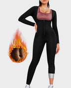 Open Bust Front Zipper Full Body Sauna Jumpsuit - view 4