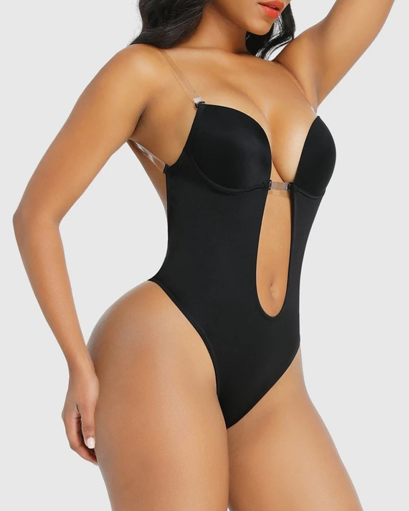 Strapless U Plunge Thong Bodysuit - view 5