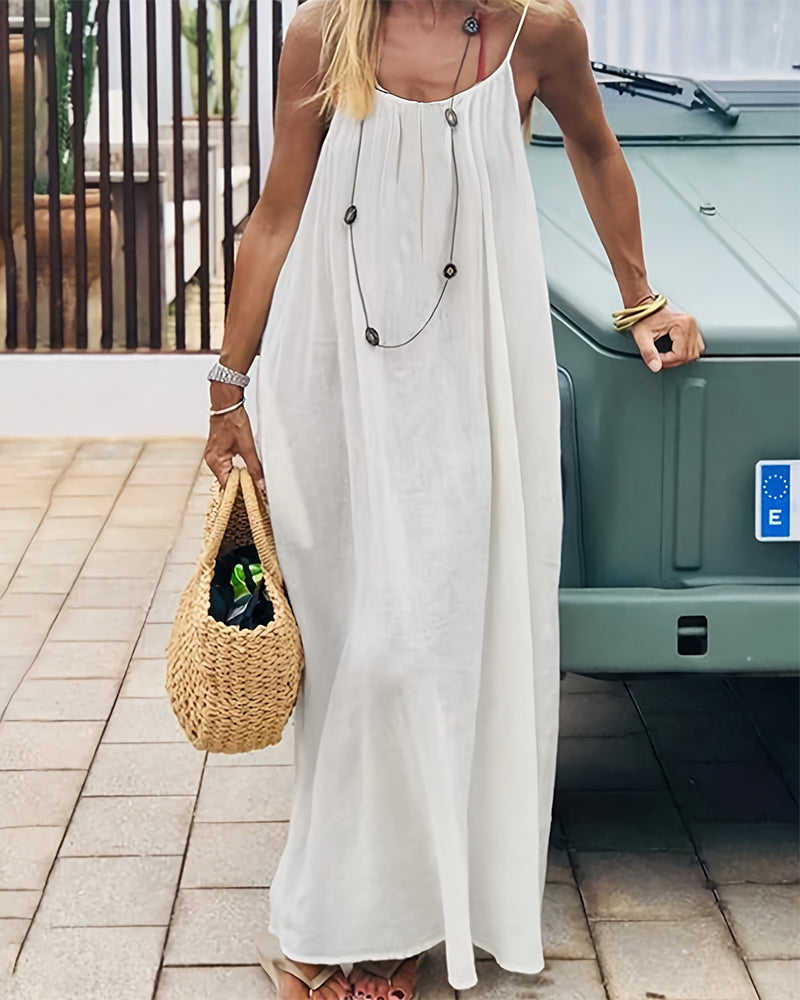 Women's Solid Color Backless Cami Dress - view 10