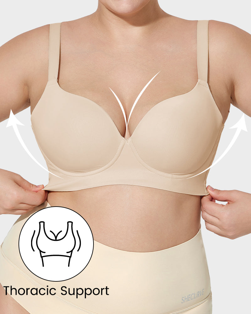 Back Smoothing Push-Up Plunge Bra - view 3