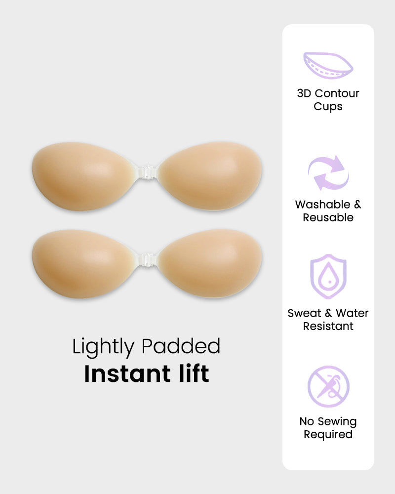 Front Closure Silicone Self-Adhesive Invisible Bra (2 pairs) - view 3