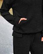 2-Piece Knit Hoodie & Wide Leg Pants Outfit - view 11