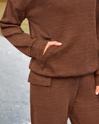 2-Piece Knit Hoodie & Wide Leg Pants Outfit - view 6