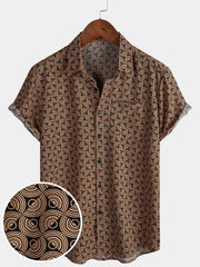 Men's Casual Holiday Short Sleeve Retro Shirt