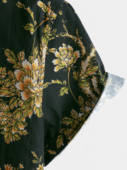 Men's Floral Vacation Cotton Short Sleeve Shirt
