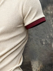 Men's Retro Patchwork Waffle T-shirt