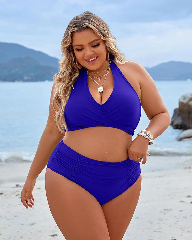 Tummy Control Bathing Suits Modest High Waisted Bikini Sets - view 32