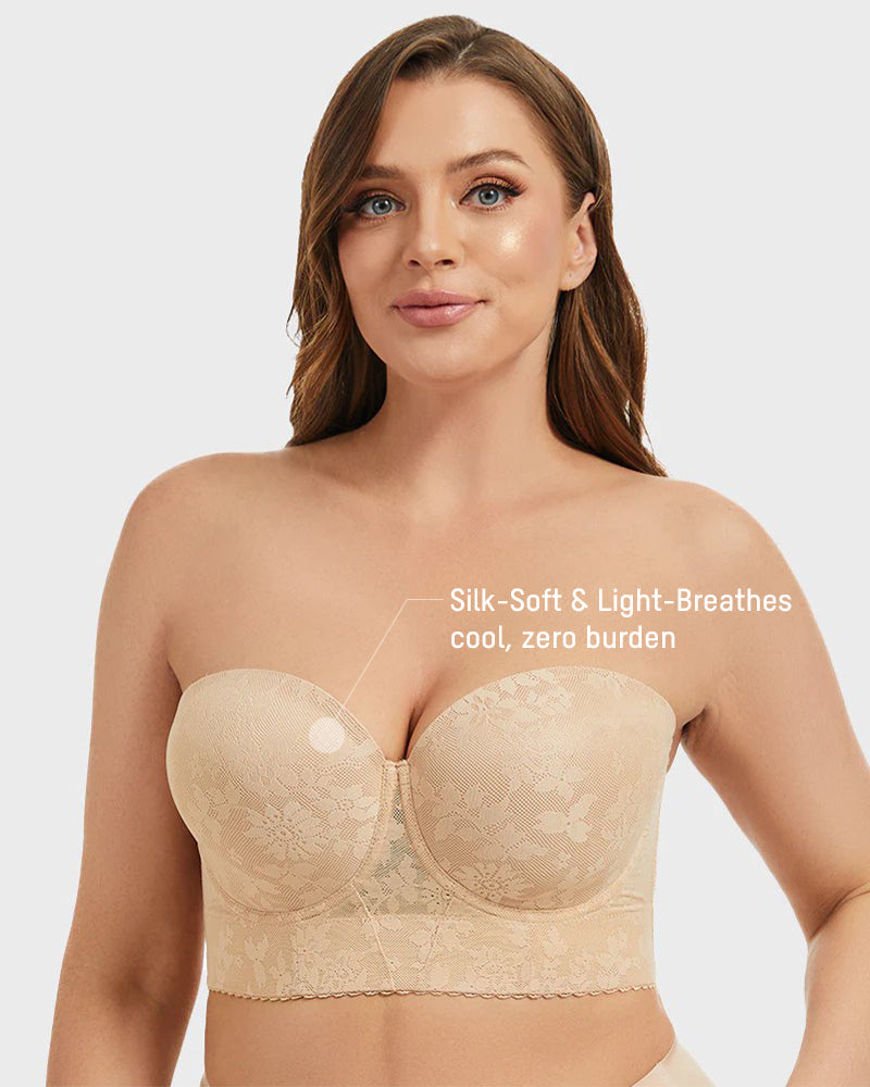 Smooth Lace Longline Strapless Underwire Bra - view 3