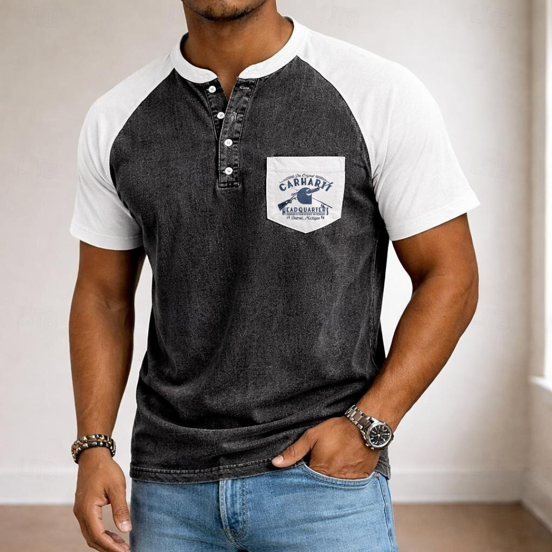 Men's Vintage Henley Shirt