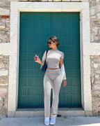 Women's 2-Piece Lounge Set: Tops & Flare Pants - view 6