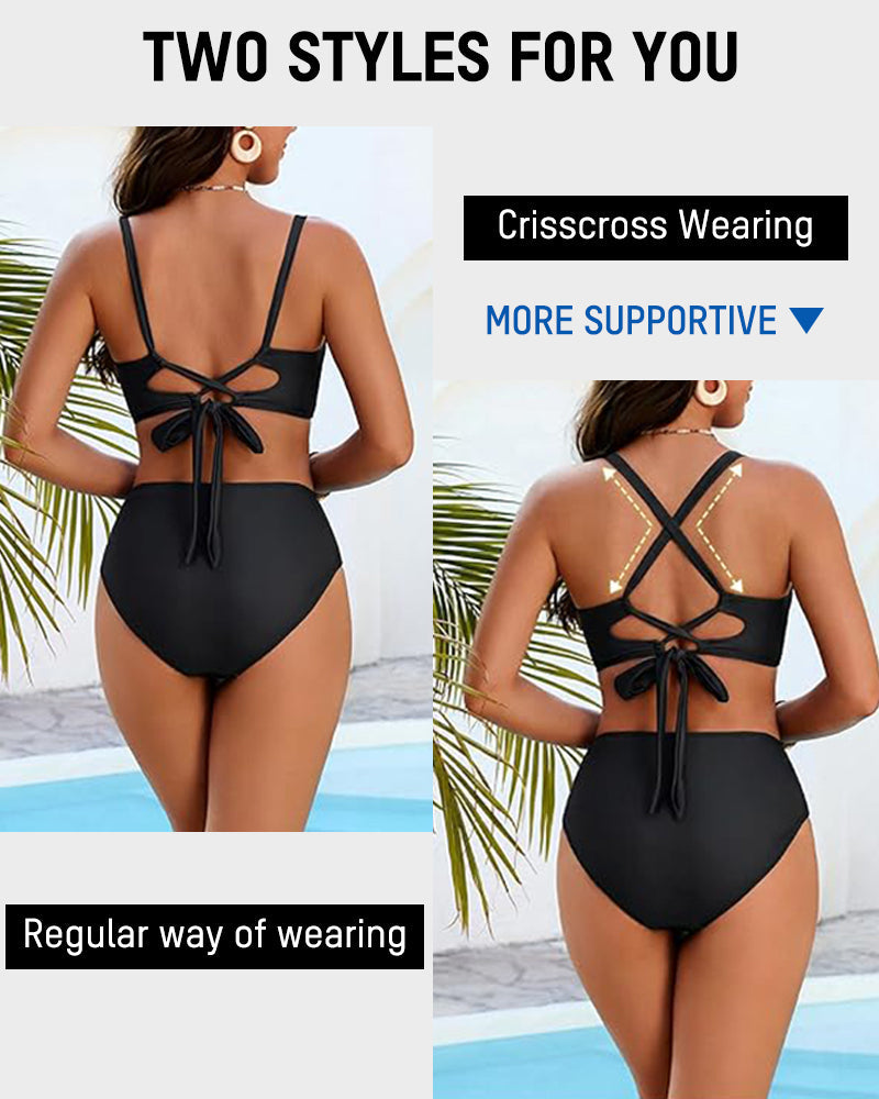 3-Piece Floral Modest High-Waist Swim Skirt Set - view 10