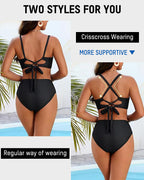 3-Piece Floral Modest High-Waist Swim Skirt Set - view 10