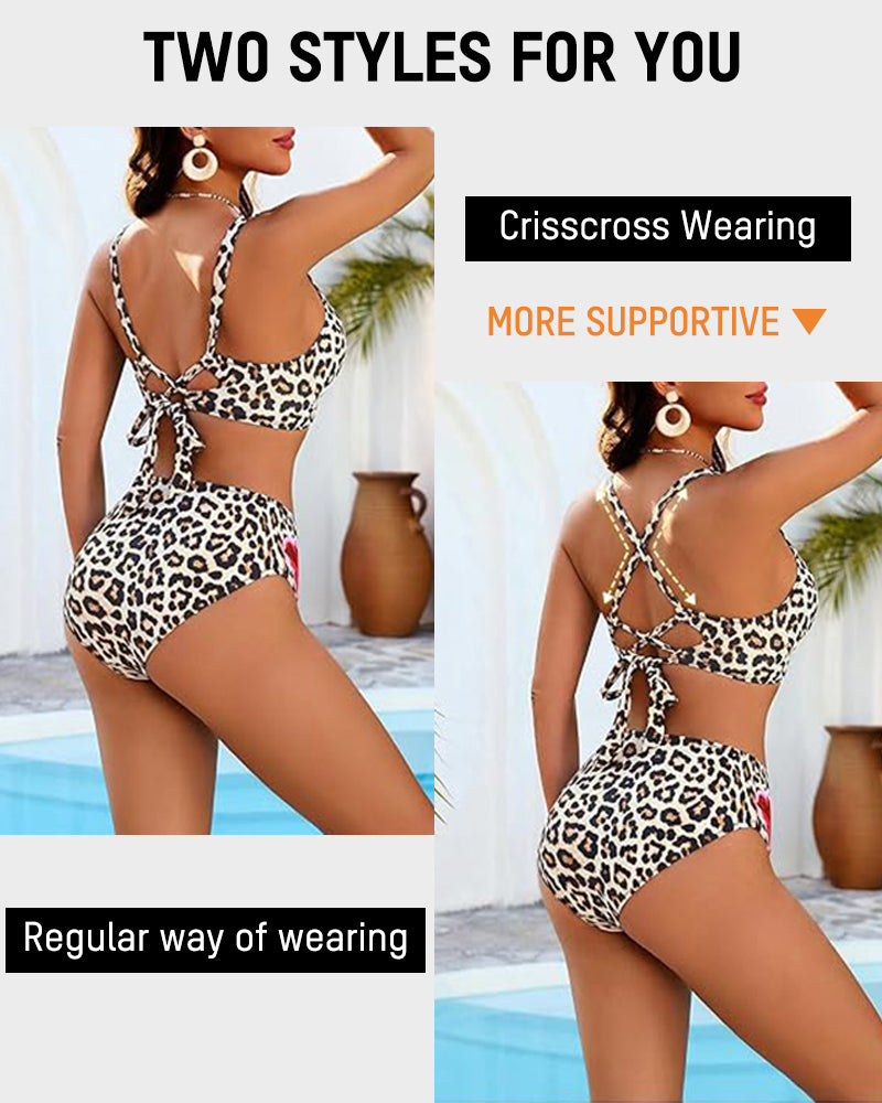 3-Piece Floral Modest High-Waist Swim Skirt Set - view 5