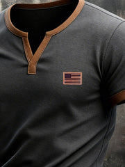 Men's Retro Patriot Patchwork T-shirt