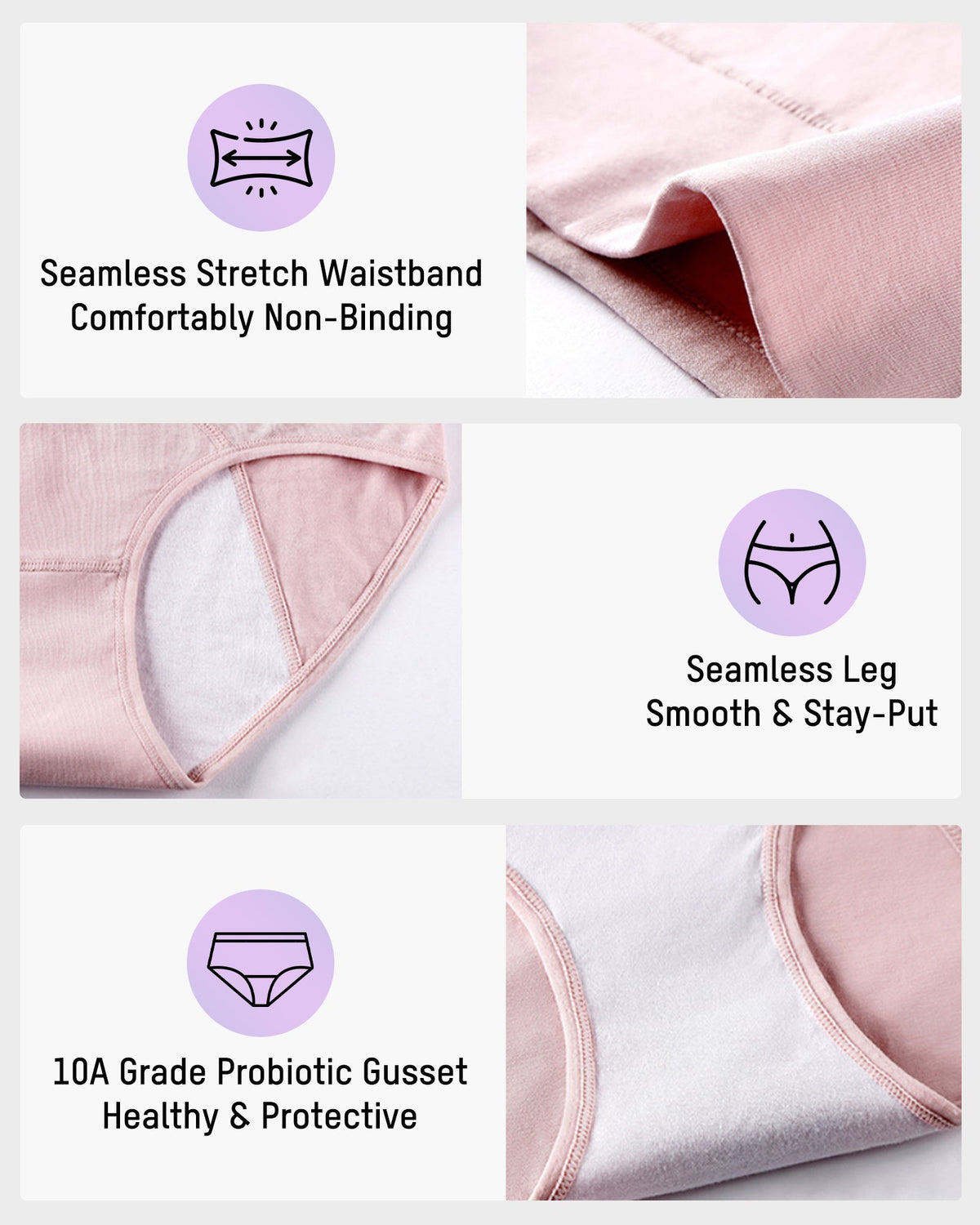 360° Leak-Proof High-Waist Period Underwear (6 Pack) - view 4
