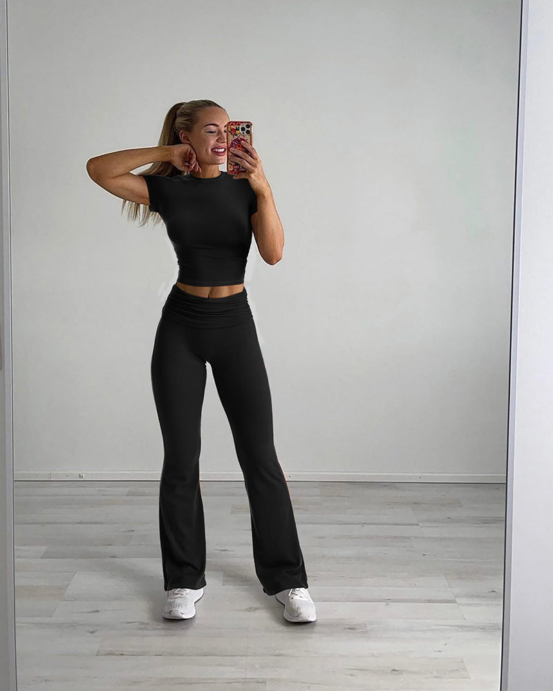 Women's 2-Piece Lounge Set: Tops & Flare Pants - view 12