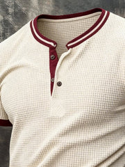 Men's Retro Patchwork Waffle T-shirt