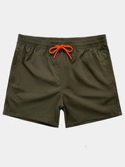Men's Classic Solid Color Quick Dry Beach Shorts Swim