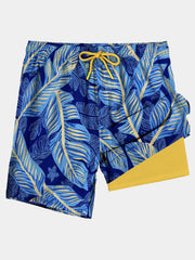 Men's Funny Print Quick Dry Zipper Pockets Surfing Swim Trunks