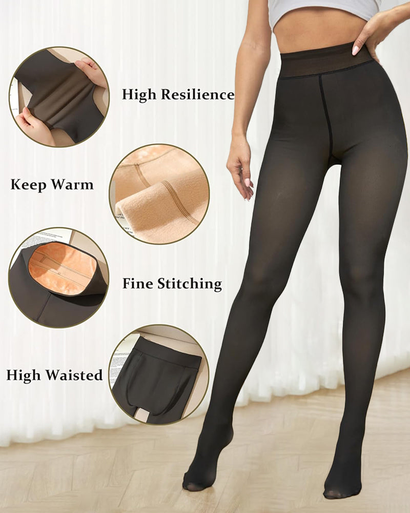 Translucent Fleece Lined Tights - view 8
