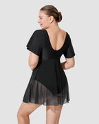 Plus Size Full Coverage Ruffle Swimdress - view 3