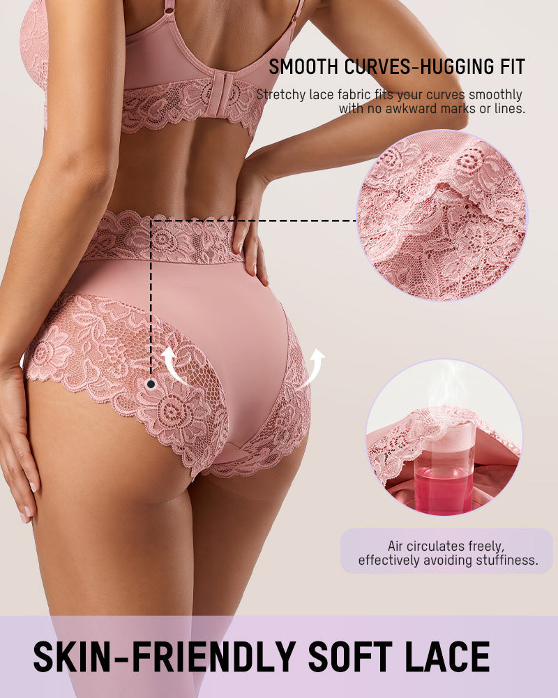 5-Pack Mid-Waist Lace-Trim Panties - view 5