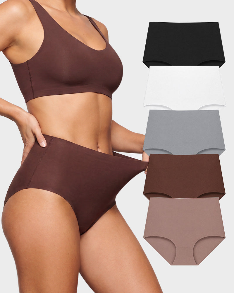 5-Pack No-Show High-Waisted Seamless Briefs - view 2