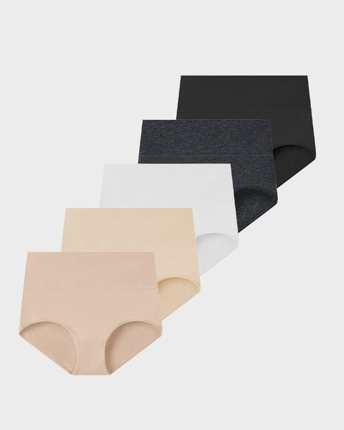 5-Pack High-Waisted Cotton Briefs