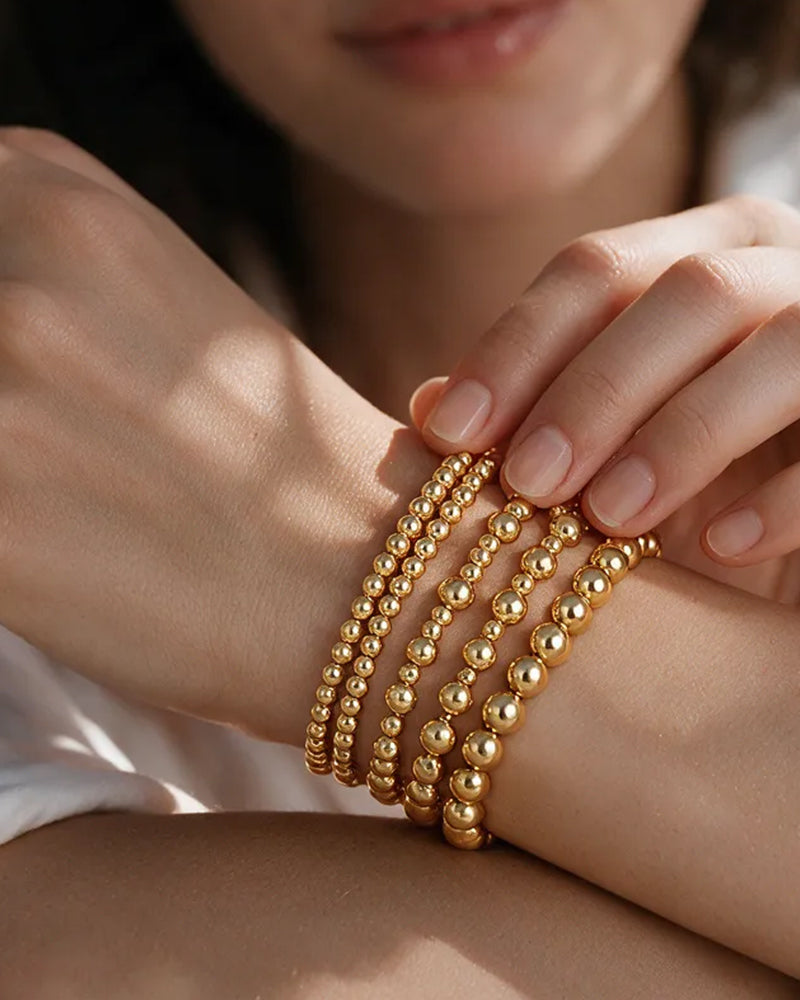 5-Piece Waterproof Beaded Stretch Bracelet Set - view 2