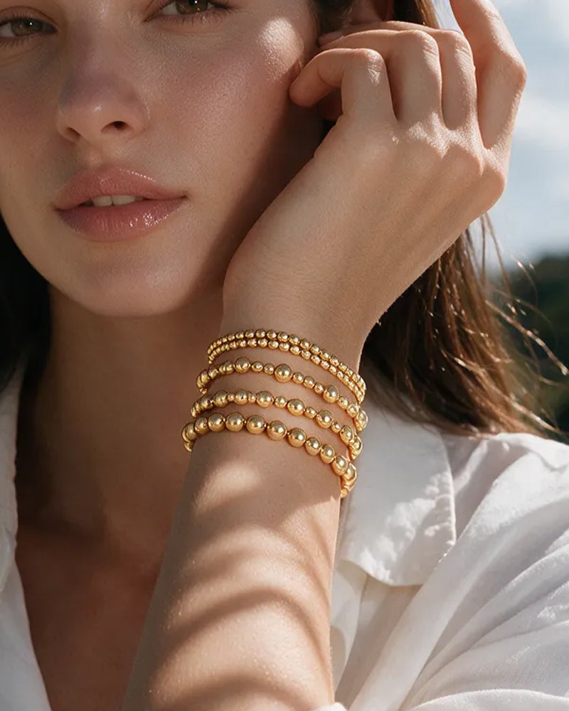 5-Piece Waterproof Beaded Stretch Bracelet Set - view 3