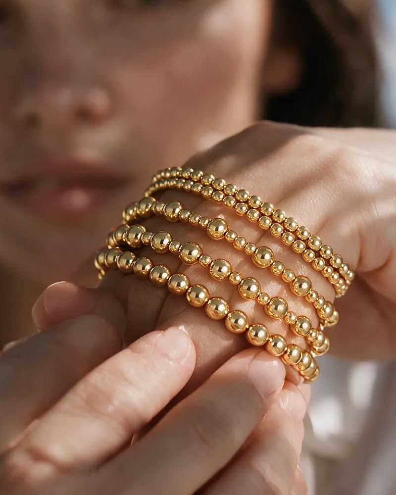 5-Piece Waterproof Beaded Stretch Bracelet Set - view 4