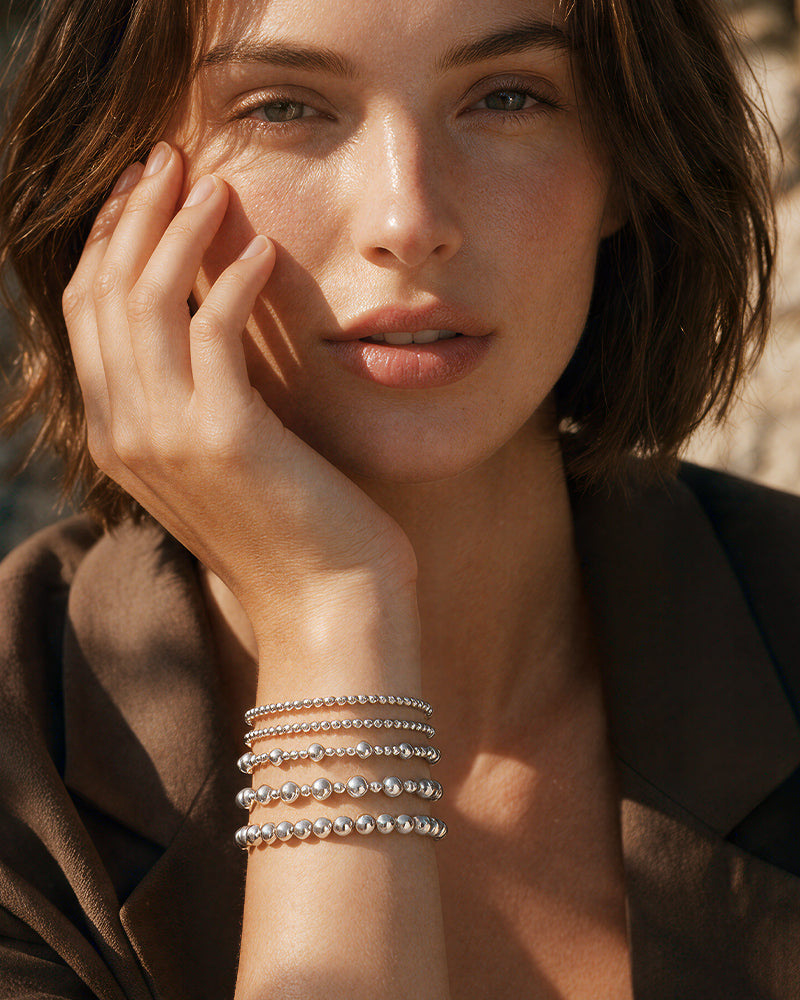5-Piece Waterproof Beaded Stretch Bracelet Set - view 5