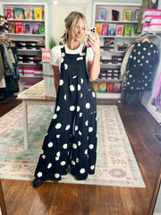 Effortlessly Spotted Tiered Jumpsuit