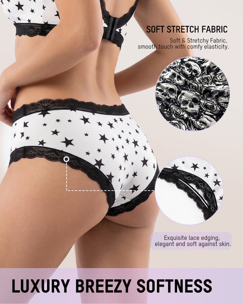 6-Pack Gothic Halloween Lace-Trim Hipster Panties - view 5