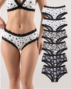 6-Pack Gothic Halloween Lace-Trim Hipster Panties - view 2