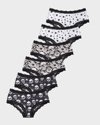 6-Pack Gothic Halloween Lace-Trim Hipster Panties