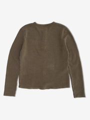 COTTON WAFFLE HENLEY TOP