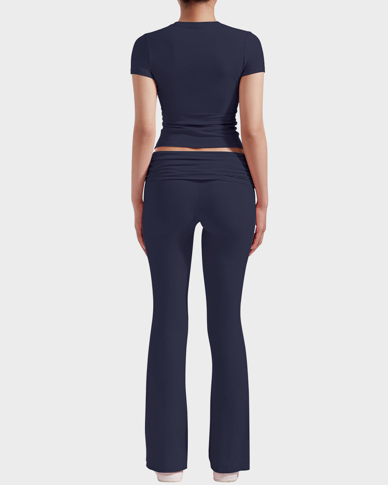 Women's 2-Piece Lounge Set: Tops & Flare Pants - view 17