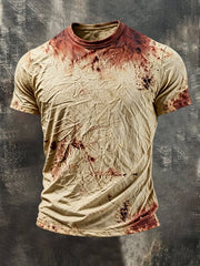 Men's Retro Splatter Paint Design Short-Sleeve T-Shirt