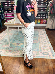 Tulip Relaxed Fit Pants - Ivory Dot