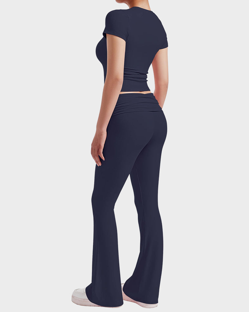Women's 2-Piece Lounge Set: Tops & Flare Pants - view 16