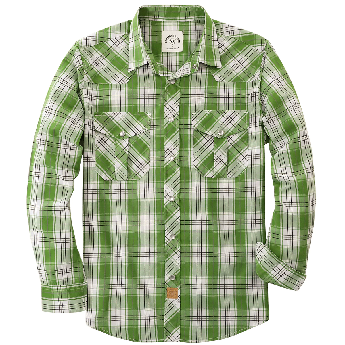 3.2oz Pearl Snap Long Sleeve Plaid Western Shirts for Men Vintage Casual Cowboy Shirts
