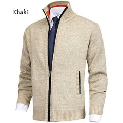🔥50% off, while stocks last! 🎉 Men's Solid Color Stand Collar Fashion Cardigan Sweater Knit Jacket